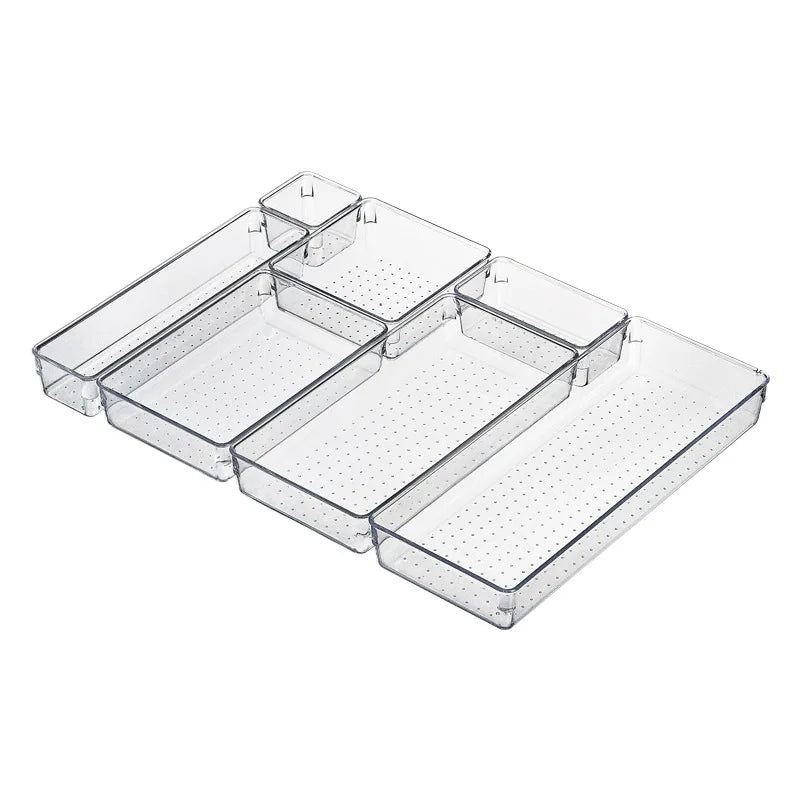 Transparent Desk Drawer Organizers Acrylic Storage Box Jewelry Makeup Organizer For Cosmetic Closet Organizer For Small Things