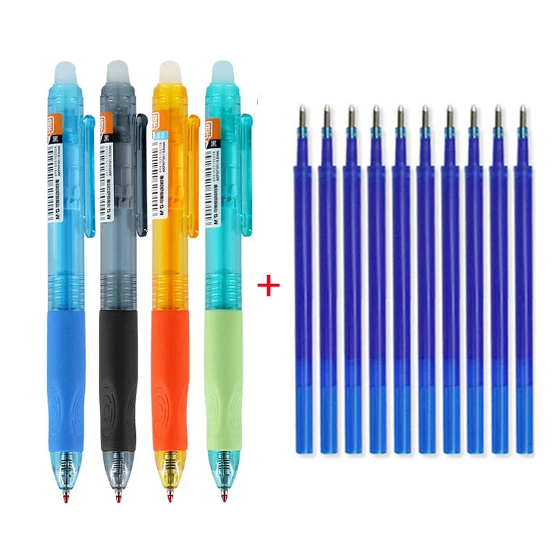 Creative Erasable Gel Pens School Office Writing Tools Kawai Telescopic Neutral Pen Stationery Gift Bullet 0.5mm Black Blue Ink